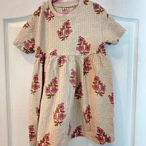 Next Cream Dress with Pink Floral Pattern